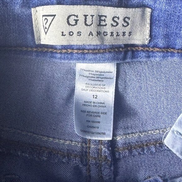 Guess Women’s Jeans Size 12 (24x27) Mid-Rise Straight Leg Blue Denim - Picture 7 of 11